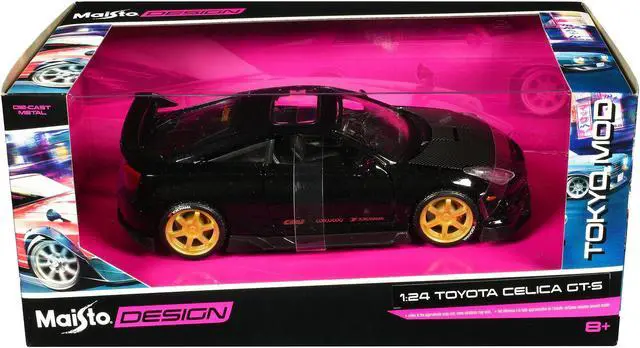 Alt view image 3 of 3 - Toyota Celica GT-S Black with Carbon Hood and Sunroof "Maisto Design Tokyo Mod" Series 1/24 Diecast Model Car by Maisto