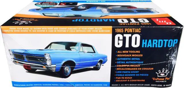 Alt view image 3 of 8 - Skill 2 Model Kit 1965 Pontiac GTO Hardtop "Craftsman Plus" Series 1/25 Scale Model by AMT