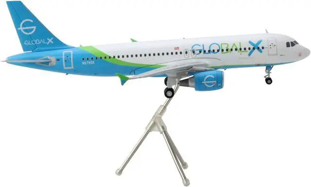 Alt view image 3 of 3 - Airbus A320 Commercial Aircraft White with Blue and Green Tail "Gemini 200" Series 1/200 Diecast Model Airplane by GeminiJets