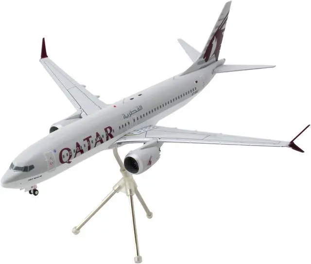 Alt view image 2 of 3 - Boeing 737 MAX 8 Commercial Aircraft Gray & White w/Tail Graphics "Gemini 200" Series 1/200 Diecast Model Airplane by GeminiJets