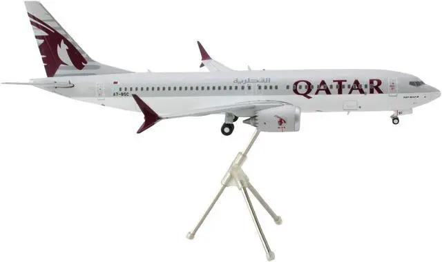 Alt view image 3 of 3 - Boeing 737 MAX 8 Commercial Aircraft Gray & White w/Tail Graphics "Gemini 200" Series 1/200 Diecast Model Airplane by GeminiJets