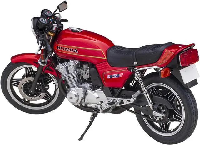Alt view image 6 of 11 - Honda CB750F Motorcycle Red with Helmet "Baribari Legend" (1986) OVA 1/12 Model by Autoart