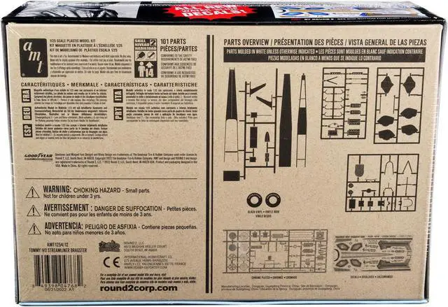 Alt view image 4 of 8 - Skill 2 Model Kit Tommy Ivo Streamliner Dragster 1/25 Scale Model by AMT