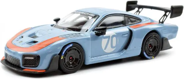 Alt view image 2 of 3 - 2018 Porsche 935/19 #70 Light Blue with Orange Accents 1/64 Diecast Model Car by Minichamps
