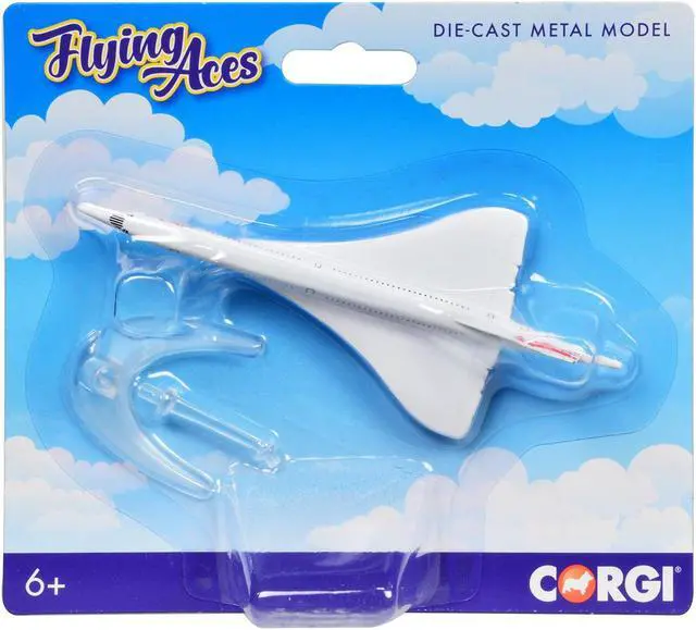 Alt view image 3 of 3 - BAe/Aerospatiale Concorde Commercial Aircraft "British Airways" White "Flyin Aces" Series Diecast Model by Corgi