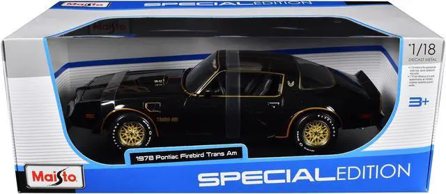 Alt view image 3 of 3 - 1978 Pontiac Firebird Trans Am Black Metallic with Hood Graphics "Special Edition" Series 1/18 Die Cast Model Car by Maisto