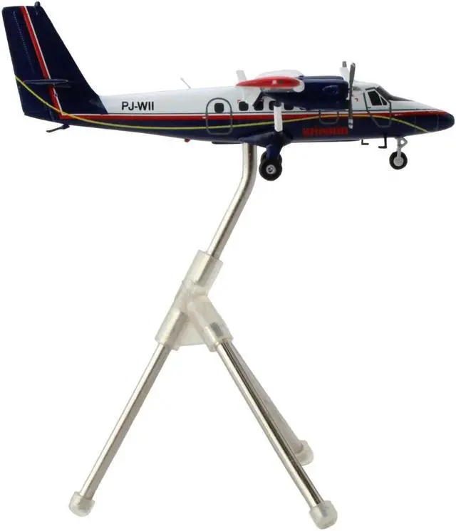 Alt view image 3 of 3 - De Havilland DHC-6-300 Commercial Aircraft with Flaps Down "Winair" White and Blue with Red 1/200 Diecast Model by GeminiJets