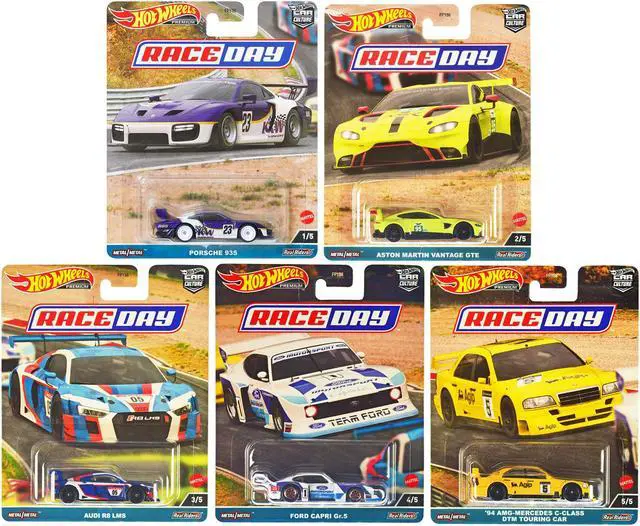 Main image of "Race Day" 5 piece Set "Car Culture" Series Diecast Model Cars by Hot Wheels