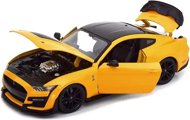 Alt view image 2 of 8 - 2020 Ford Mustang Shelby GT500 Yellow with Black Top "Special Edition" 1/18 Diecast Model Car by Maisto