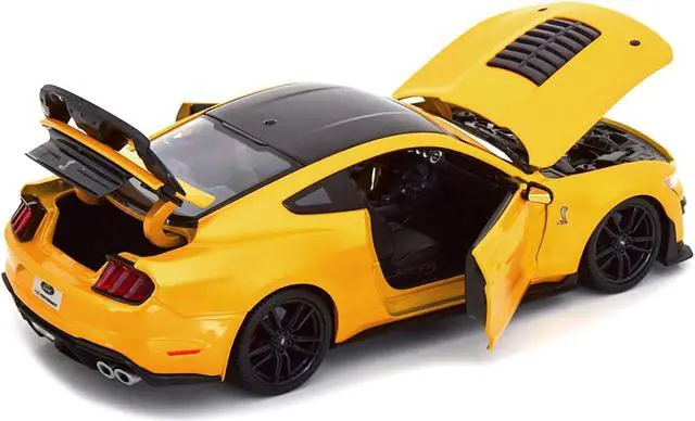 Alt view image 3 of 8 - 2020 Ford Mustang Shelby GT500 Yellow with Black Top "Special Edition" 1/18 Diecast Model Car by Maisto