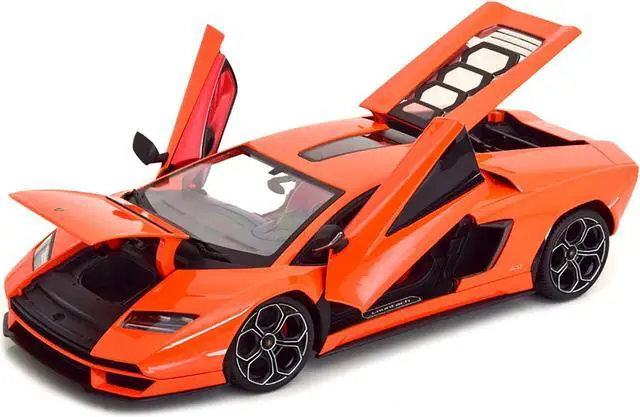 Alt view image 2 of 3 - Lamborghini Countach LPI 800-4 Orange with Red Interior "Special Edition" 1/18 Diecast Model Car by Maisto