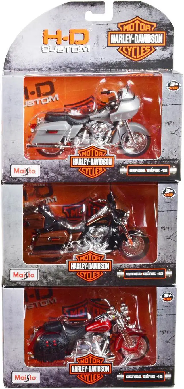 Alt view image 2 of 3 - Harley-Davidson Motorcycles 6 piece Set Series 42 1/18 Diecast Motorcycle Models by Maisto