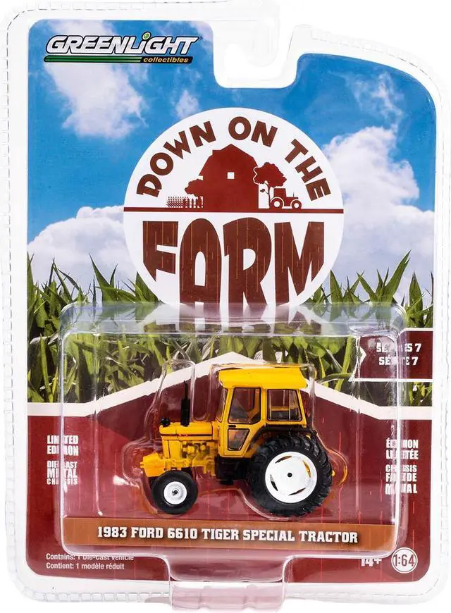 Alt view image 3 of 4 - 1983 Ford 6610 Tiger Special Tractor Yellow "Down on the Farm" Series 7 1/64 Diecast Model by Greenlight