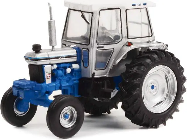 Alt view image 2 of 4 - 1989 Ford 7610 Silver Jubilee Tractor Silver & Blue w/White "Down on the Farm" Series 7 1/64 Diecast Model Cars by Greenlight
