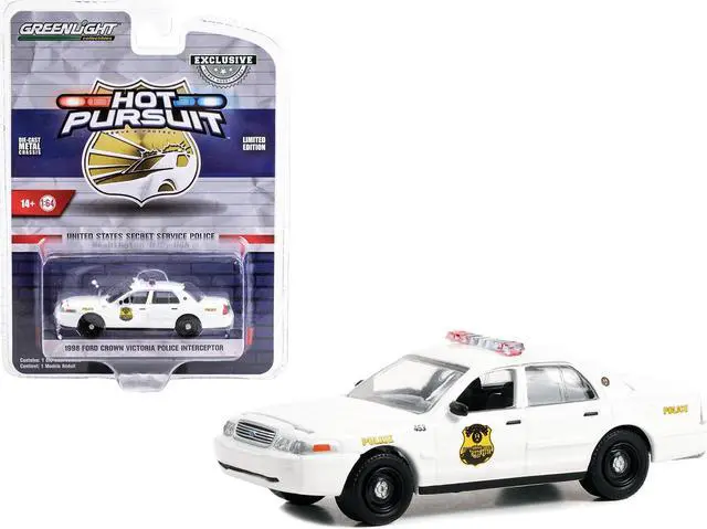 Main image of 1998 Ford Crown Victoria Police Interceptor White "US Secret Service Police" Washington DC 1/64 Diecast Model Car by Greenlight