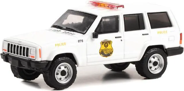 Alt view image 2 of 3 - 2000 Jeep Cherokee White "US Secret Service Police" Washington DC "Hot Pursuit" Special Ed 1/64 Diecast Model Car by Greenlight