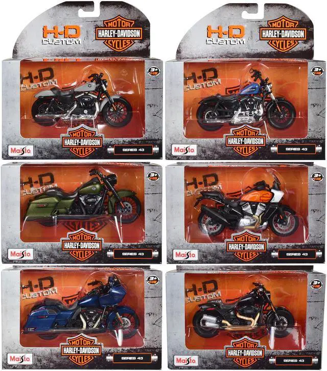 Main image of Harley-Davidson Motorcycles 6 piece Set Series 43 1/18 Diecast Models by Maisto