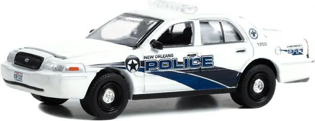 Alt view image 2 of 3 - 2006 Ford Crown Victoria Police Interceptor White "NCIS: New Orleans" (2014-2021) TV Series 1/64 Diecast Model Car by Greenlight
