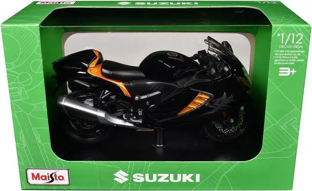 Alt view image 3 of 6 - 2022 Suzuki Hayabusa Black Metallic 1/12 Die Cast Motorcycle model by Maisto