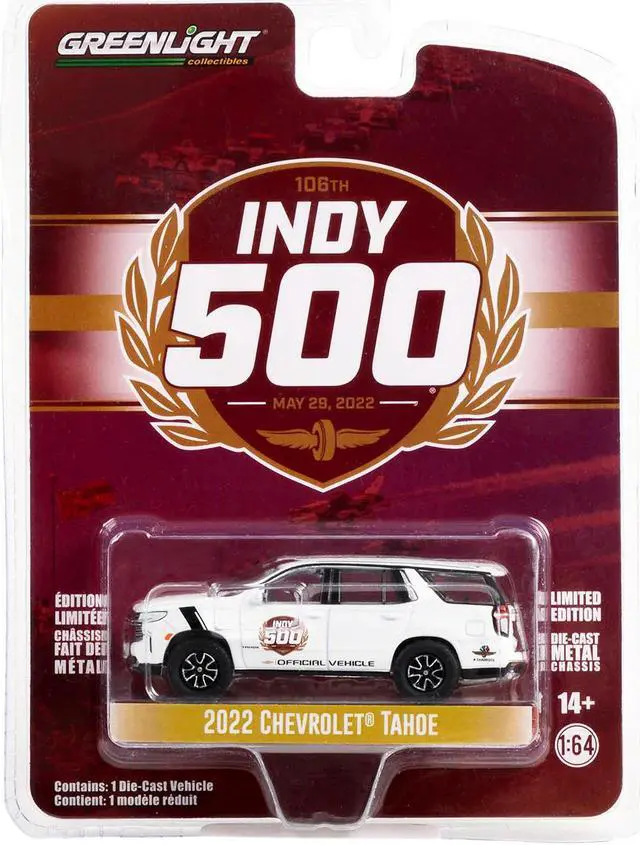Alt view image 3 of 3 - 2022 Chevrolet Tahoe White "106th Running of the Indianapolis 500 Official Vehicle" (2022) 1/64 Diecast Model Car by Greenlight