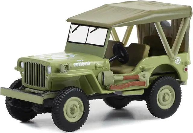 Alt view image 2 of 3 - 1945 Willys MB Jeep Light Green "U.S. Army" "Norman Rockwell" Series 5 1/64 Diecast Model Car by Greenlight