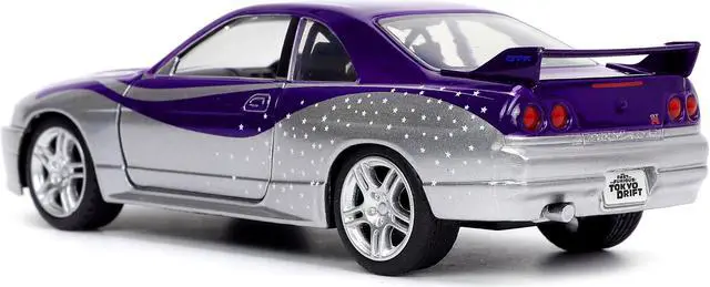 Alt view image 5 of 11 - 1995 Nissan Skyline GT-R (BCNR33) Purple and Silver Metallic "Fast & Furious" Series 1/32 Diecast Model Car by Jada