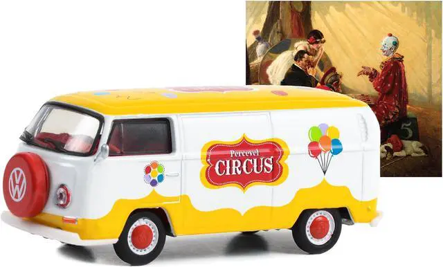 Alt view image 3 of 3 - 1971 Volkswagen Type 2 Panel Van Yellow and White with Red Interior "Percevel Circus" 1/64 Diecast Model Car by Greenlight