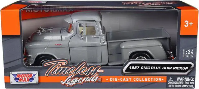 Main image of 1957 GMC Blue Chip Pickup Truck Gray "Timeless Legends" Series 1/24 Diecast Model Car by Motormax