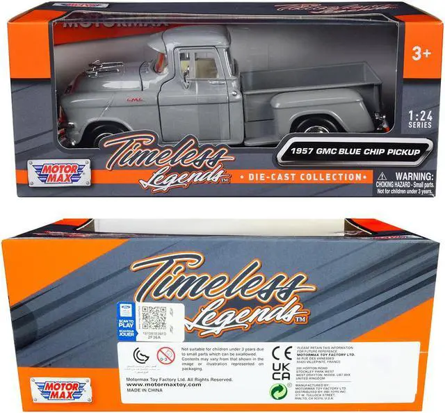 Alt view image 3 of 3 - 1955 GMC Blue Chip Pickup Truck Light Blue "Timeless Legends" Series 1/24 Diecast Model Car by Motormax