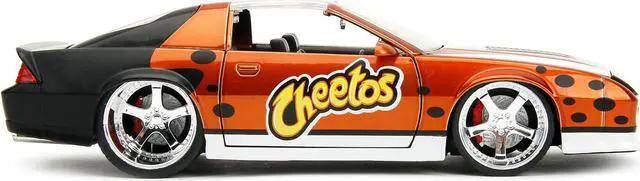 Alt view image 4 of 11 - 1985 Chevrolet Camaro Z/28 Orange Metallic w/Graphics & Chester Cheetah Diecast Figure "Cheetos" 1/24 Diecast Model Car by Jada