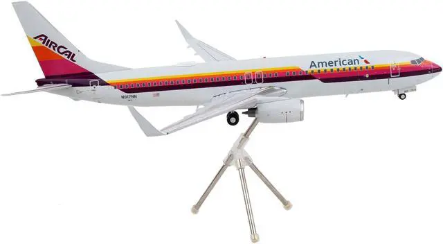 Alt view image 2 of 6 - Boeing 737-800 Commercial Aircraft "American Airlines - AirCal" Gray with Stripes 1/200 Diecast Model Airplane by GeminiJets