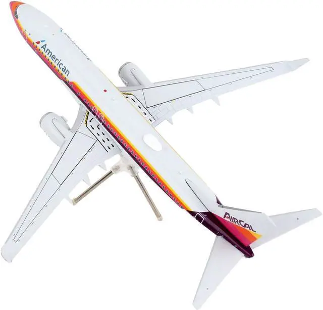 Alt view image 3 of 6 - Boeing 737-800 Commercial Aircraft "American Airlines - AirCal" Gray with Stripes 1/200 Diecast Model Airplane by GeminiJets