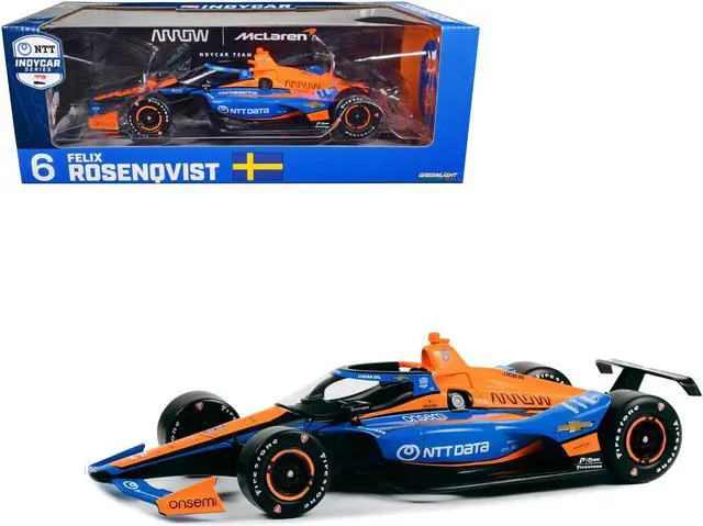 Main image of Dallara IndyCar #6 Felix Rosenqvist "NTT DATA" Arrow McLaren "NTT IndyCar Series" (2023) 1/18 Diecast Model Car by Greenlight
