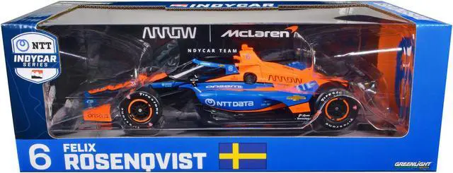 Alt view image 3 of 4 - Dallara IndyCar #6 Felix Rosenqvist "NTT DATA" Arrow McLaren "NTT IndyCar Series" (2023) 1/18 Diecast Model Car by Greenlight