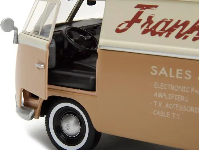 Alt view image 3 of 6 - Volkswagen Bus "WheelJack" Tan & Beige "Frank's TV Repair" & Logo Statue Transformers 2023 Movie 1/24 Diecast Model Car by Jada