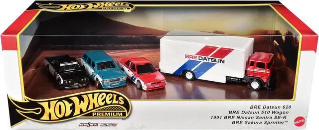 Alt view image 3 of 3 - "BRE" Set of 4 pieces Series Hot Wheels "Premium" 2024 Series U Die Cast Model Cars by Hot Wheels