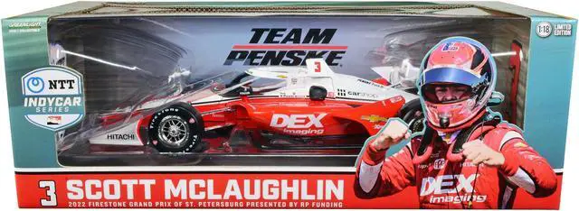 Alt view image 3 of 4 - Dallara IndyCar #3 "DEX Imaging" First Win Firestone Grand Prix of St. Petersburg (2022) 1/18 Diecast Model Car by Greenlight