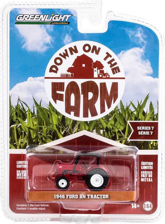 Alt view image 3 of 3 - 1946 Ford 8N Tractor Red with Black Canopy "Down on the Farm" Series 7 1/64 Diecast Model by Greenlight