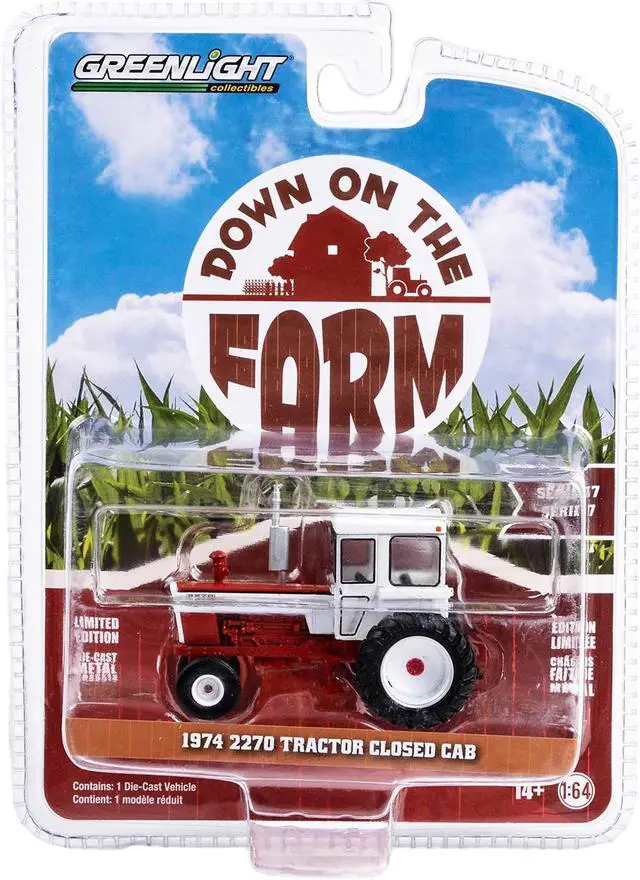 Alt view image 3 of 3 - 1974 2270 Tractor Closed Cab Red and White "Down on the Farm" Series 7 1/64 Diecast Model by Greenlight