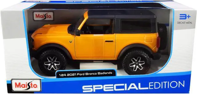 Alt view image 3 of 3 - 2021 Ford Bronco Badlands Orange Metallic with Black Top "Special Edition" 1/24 Diecast Model Car by Maisto