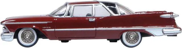 Alt view image 2 of 4 - 1959 Chrysler Imperial Crown 2 Door Hardtop Radiant Red with Black Top 1/87 (HO) Scale Diecast Model Car by Oxford Diecast