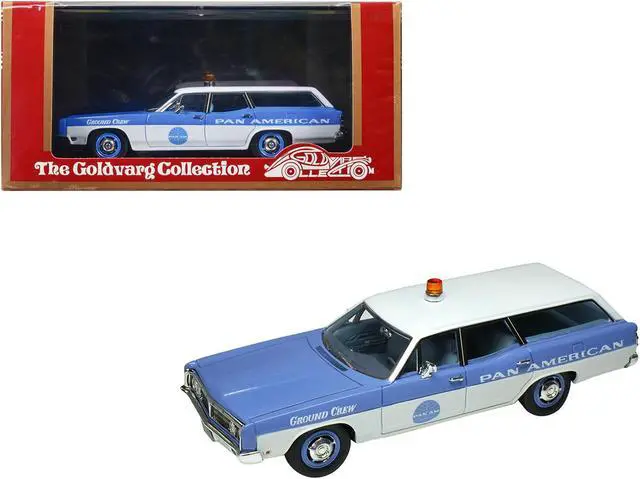 Main image of 1970 Ford Galaxie Station Wagon Blue and White with Blue Interior Limited Ed to 180 pieces 1/43 Model Car by Goldvarg Collection