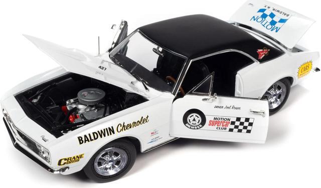 Alt view image 2 of 6 - 1967 Chevrolet Camaro SS Baldwin Motion Joel Rosen White w/Black Vinyl Top and Graphics 1/18 Diecast Model Car by Auto World