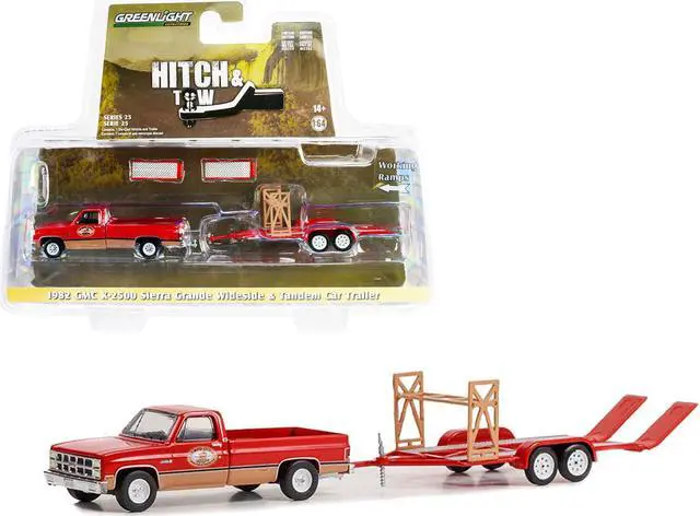Main image of 1982 GMC K-2500 Sierra Grande Wideside Pickup Truck Red and Beige with Black Stripes 1/64 Diecast Model Car by Greenlight