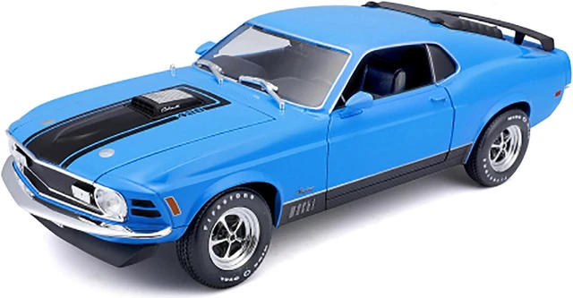 Alt view image 2 of 3 - 1970 Ford Mustang Mach 1 428 Blue with Black Stripes "Special Edition" 1/18 Diecast Model Car by Maisto