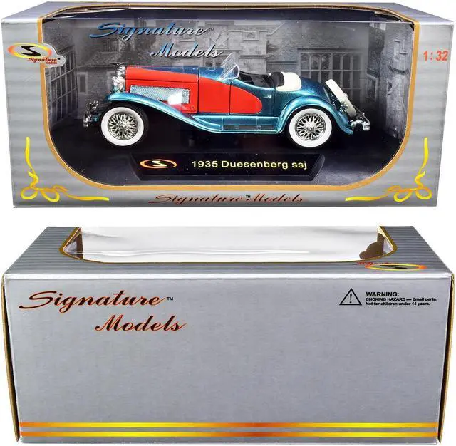 Alt view image 3 of 3 - 1935 Duesenberg SSJ Convertible Blue and Red 1/32 Diecast Model Car by Signature Models