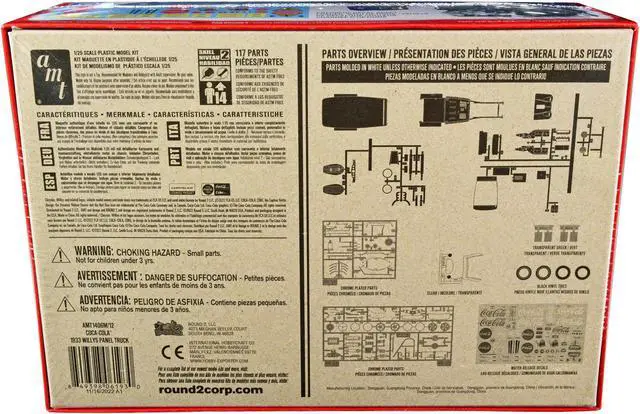 Alt view image 4 of 8 - Skill 2 Model Kit 1933 Willys Panel Truck "Coca-Cola" 1/25 Scale Plastic Model by AMT