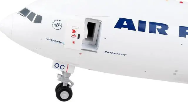 Alt view image 3 of 5 - Boeing 777F Commercial Aircraft "Air France Cargo" White with Striped Tail 1/200 Diecast Model Airplane by GeminiJets