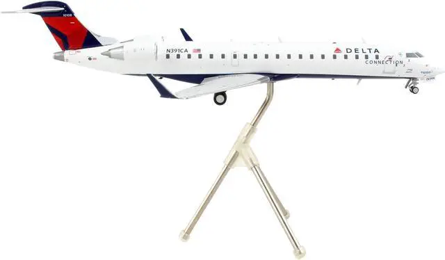 Alt view image 2 of 3 - Bombardier CRJ700 Commercial Aircraft "Delta Air Lines" White with Blue and Red Tail 1/200 Diecast Model Airplane by GeminiJets