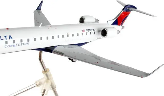 Alt view image 3 of 3 - Bombardier CRJ700 Commercial Aircraft "Delta Air Lines" White with Blue and Red Tail 1/200 Diecast Model Airplane by GeminiJets